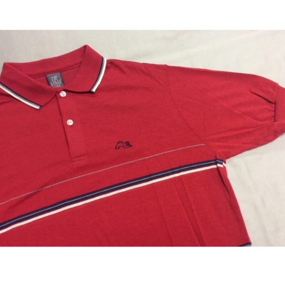 VINTAGE 80S THE GARAN MAN RED STRIPED POLO GOLF SHIRT MENS LARGE MADE IN USA - Picture 10 of 10